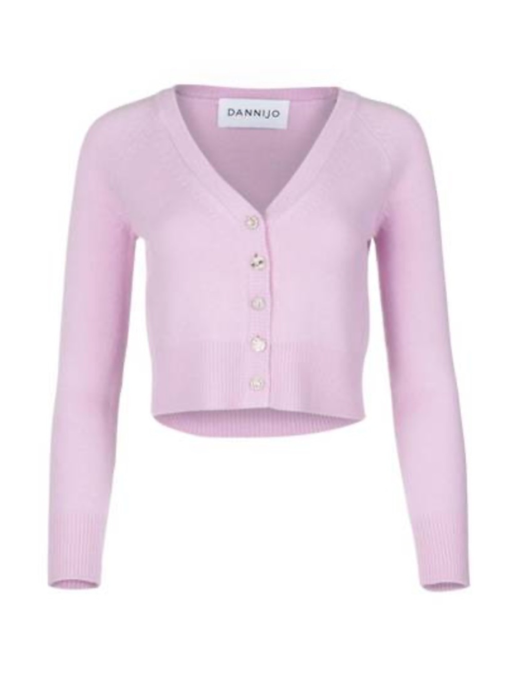 New Mauve Dannijo Crystal Button Cardigan SZ: XL Original Price $396